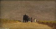 Jervis Mcentee Journey's Pause in the Roman Campagna oil on canvas